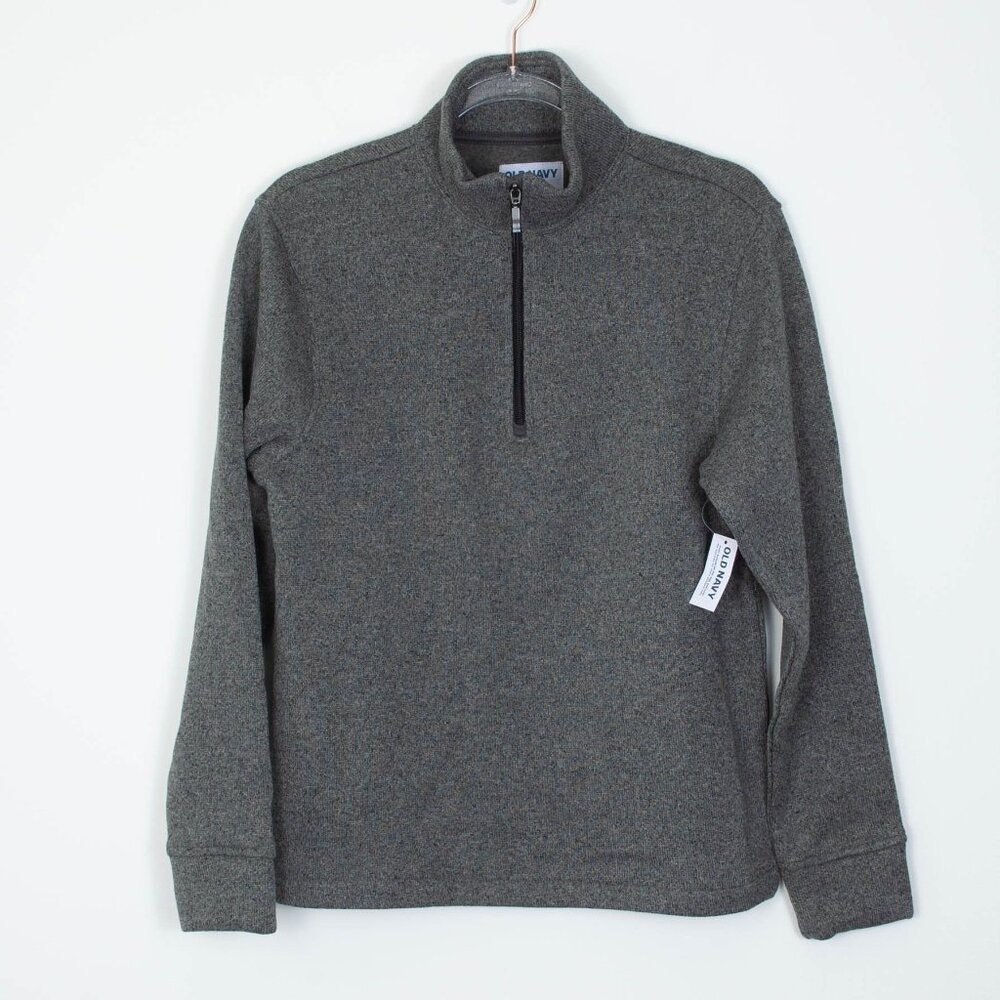 Old Navy Mens 1/4 Zip Fleece Pullover Sweater‎ Size Small Gray Casual NWT